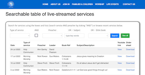 Hawkwell live-streamed services